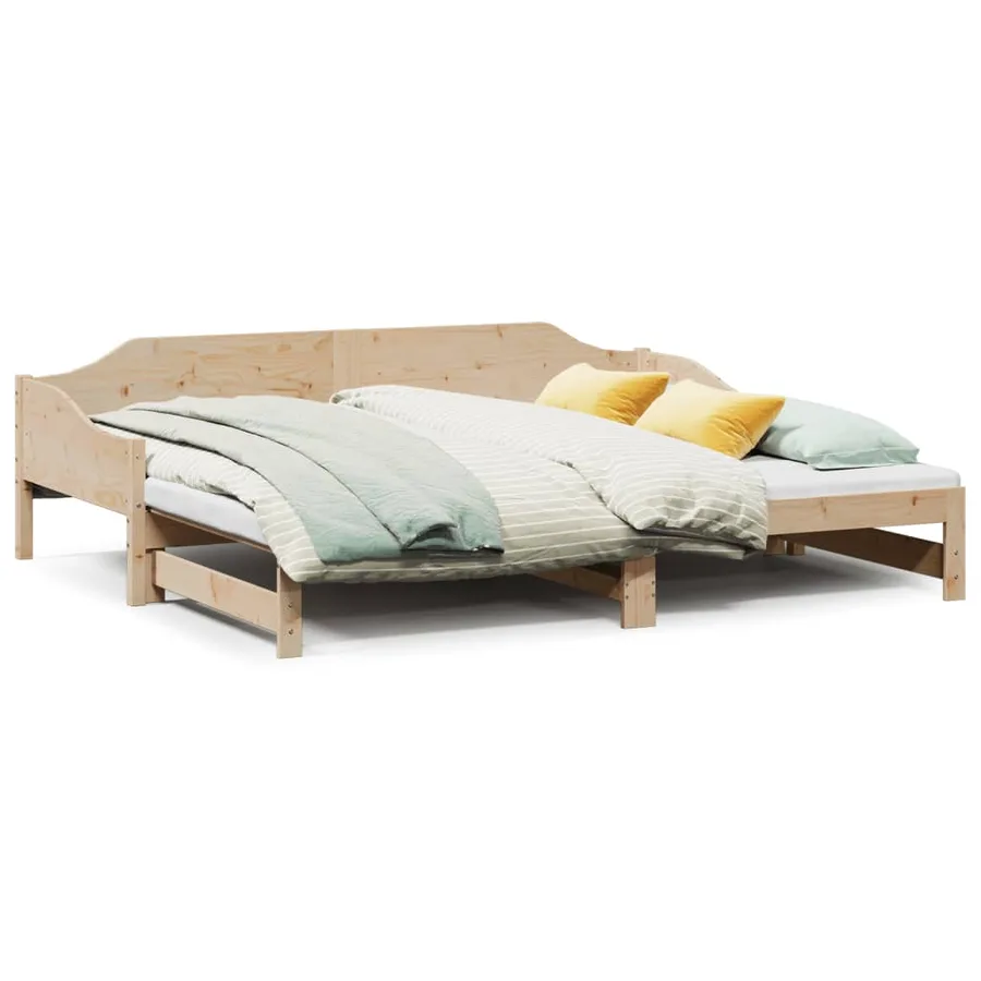Lit de jour et lit gigogne sans matelas 90x200 cm bois massif - 2