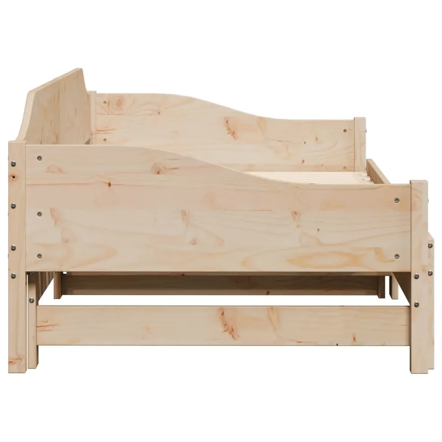 Lit de jour et lit gigogne sans matelas 90x200 cm bois massif - 8