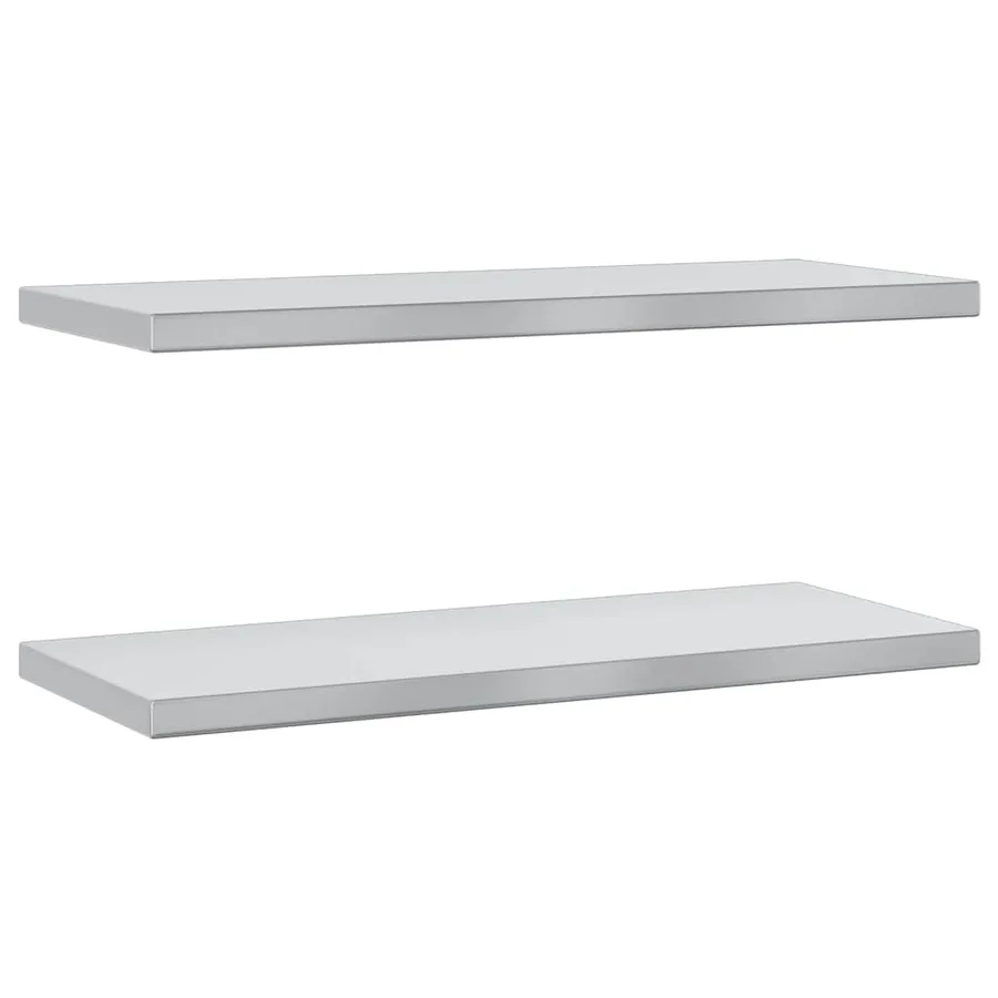 Étagères murales 2 pcs 75x30 cm argenté acier inoxydable - 2