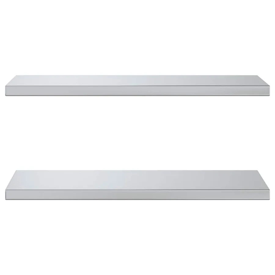 Étagères murales 2 pcs 75x30 cm argenté acier inoxydable - 4