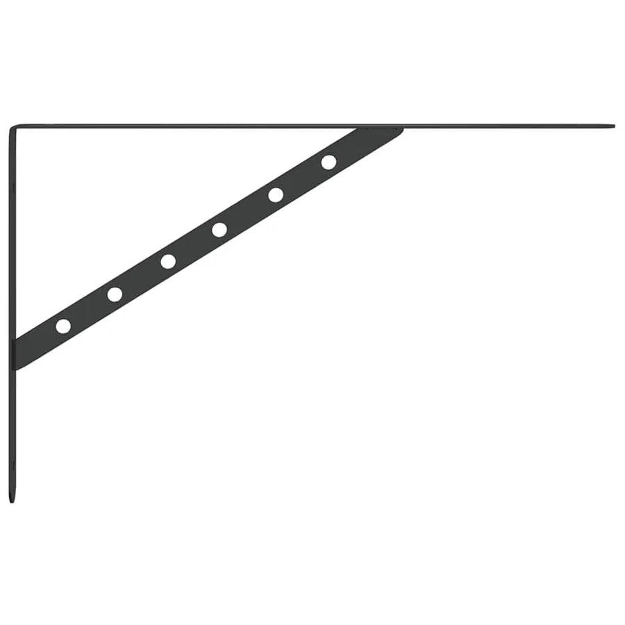 Supports d'étagères 4 pcs 40x2,5x25 cm noir acier inoxydable - 7