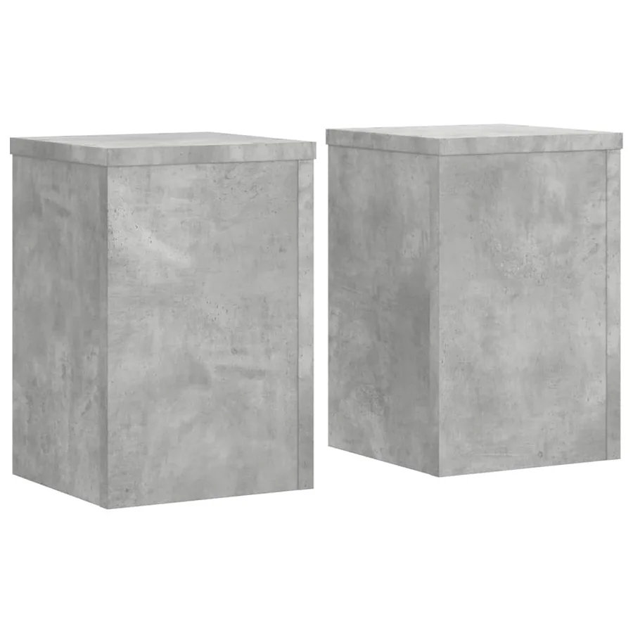 Supports pour plantes 2 pcs gris béton bois d'ingénierie - 2