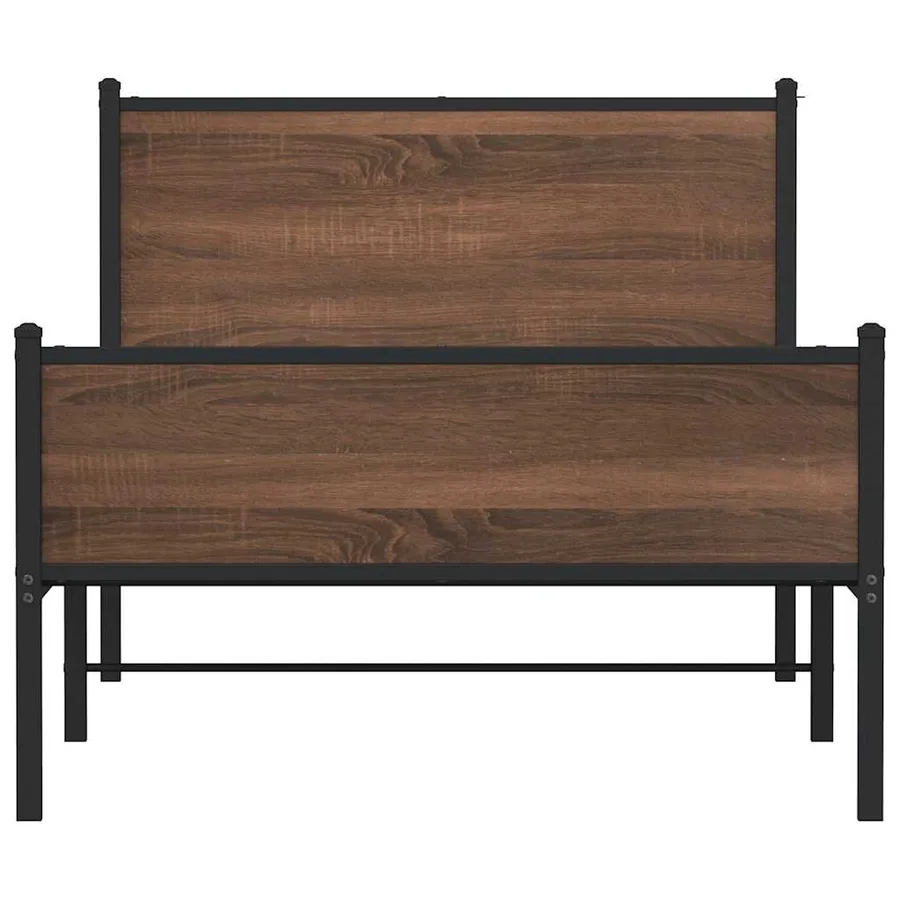 Cadre de lit en métal sans matelas chêne marron 100x200 cm - 5