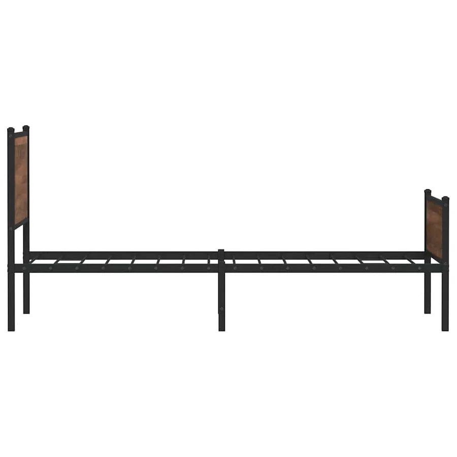 Cadre de lit en métal sans matelas chêne marron 100x200 cm - 6