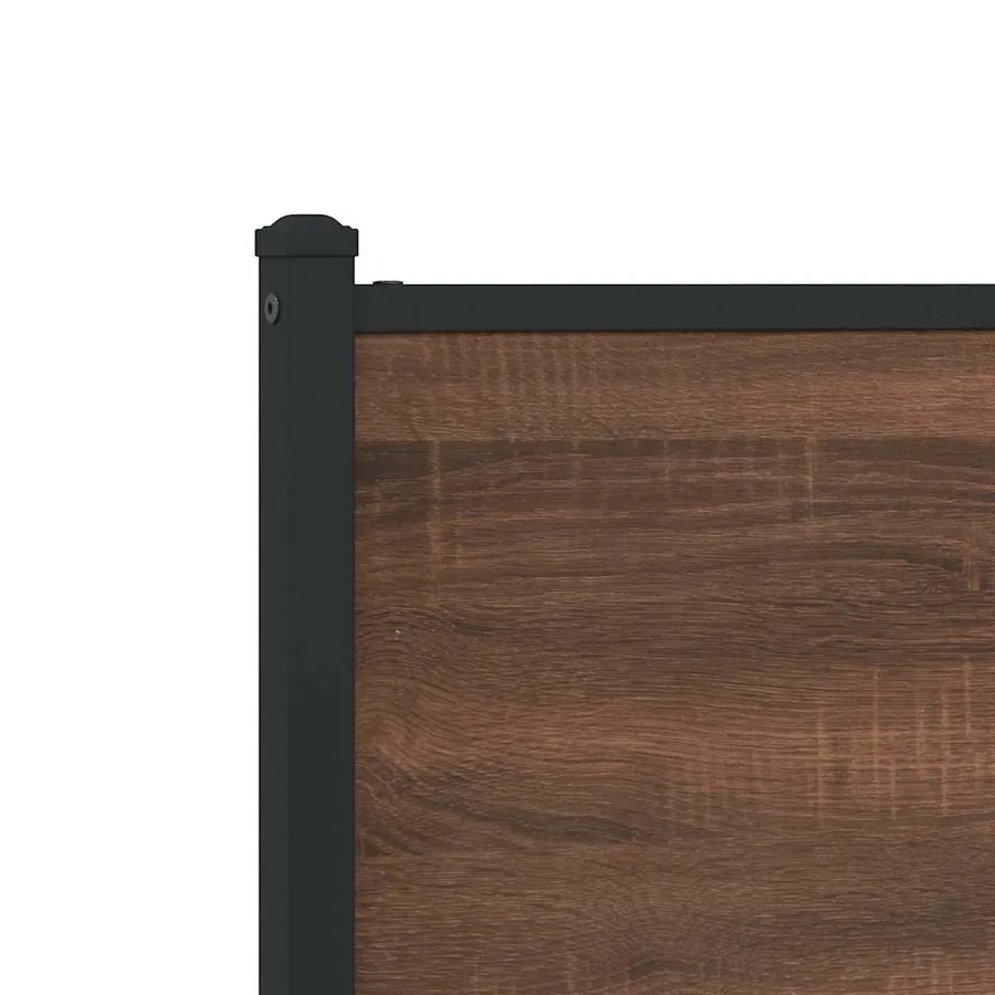 Cadre de lit en métal sans matelas chêne marron 100x200 cm - 9