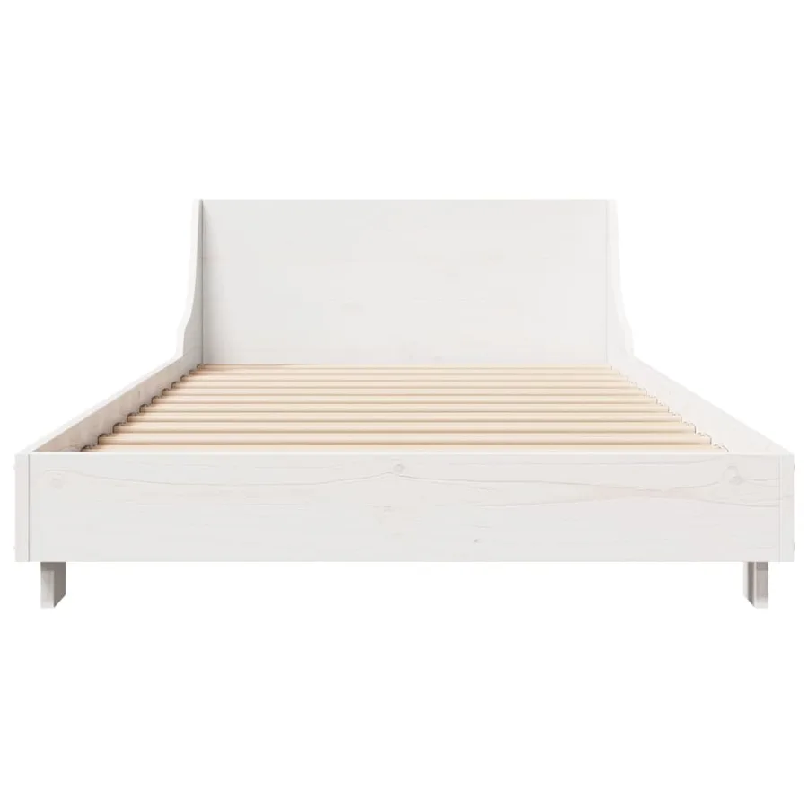 Cadre de lit sans matelas blanc 90x190 cm bois de pin massif - 4