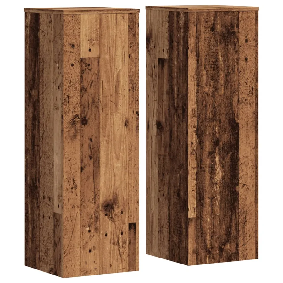 Supports pour plantes 2 pcs vieux bois bois d'ingénierie - 2