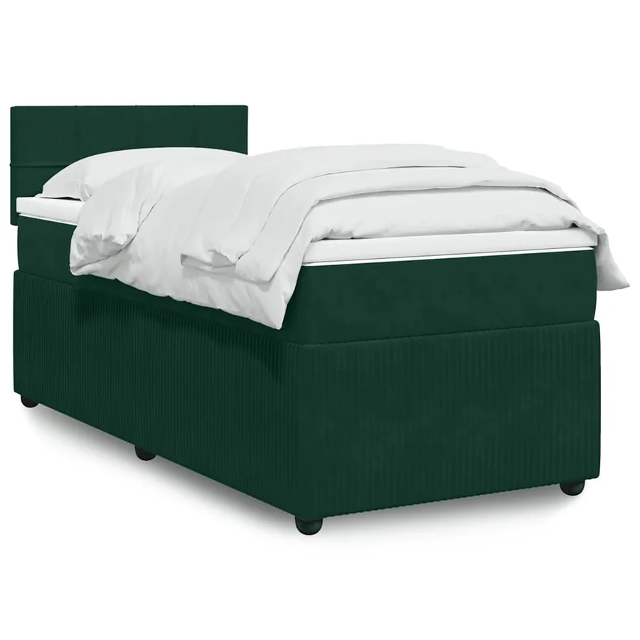 Sommier à lattes de lit et matelas Vert foncé 80x200 cm Velours