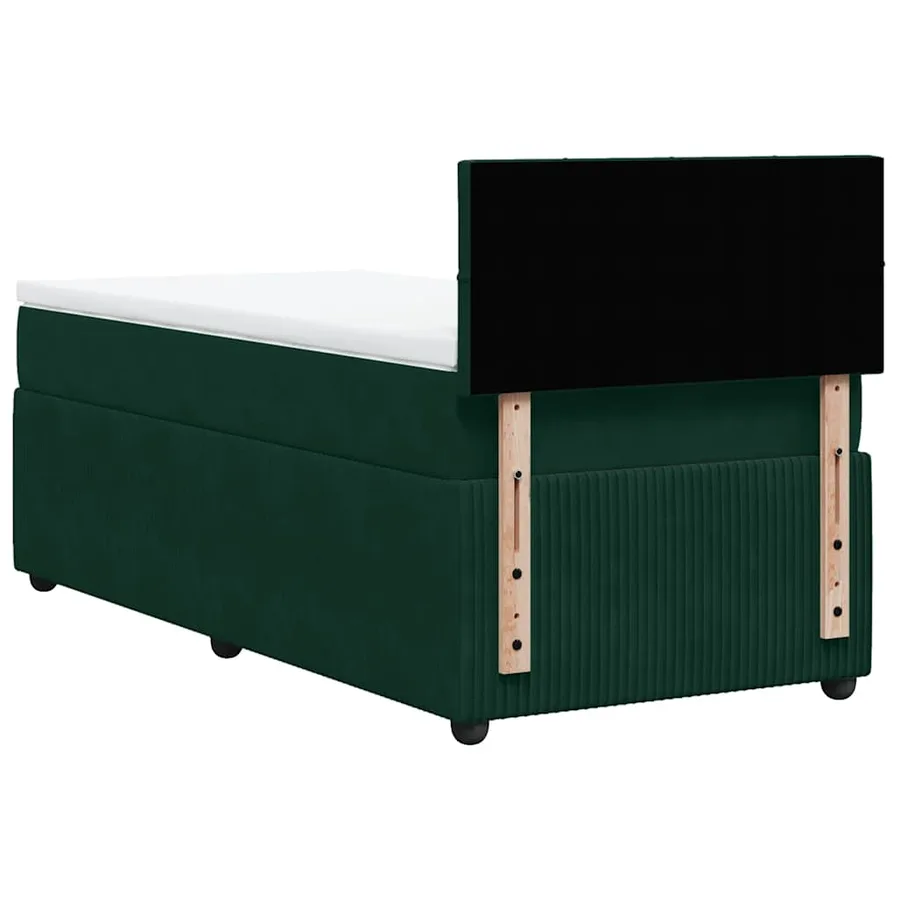 Sommier à lattes de lit et matelas Vert foncé 80x200 cm Velours - 8