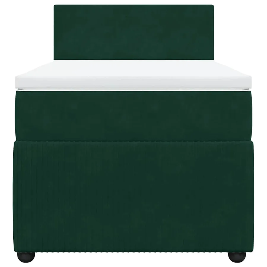 Sommier à lattes de lit et matelas Vert foncé 80x200 cm Velours - 4