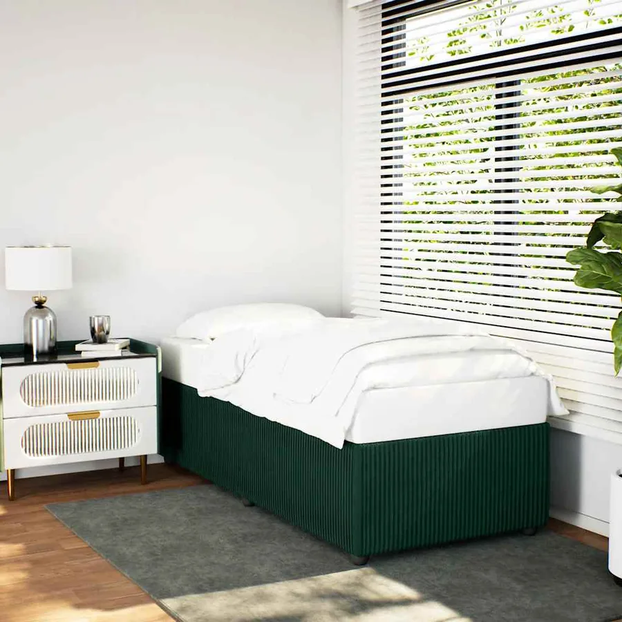 Cadre de lit sans matelas vert foncé 80x200 cm velours