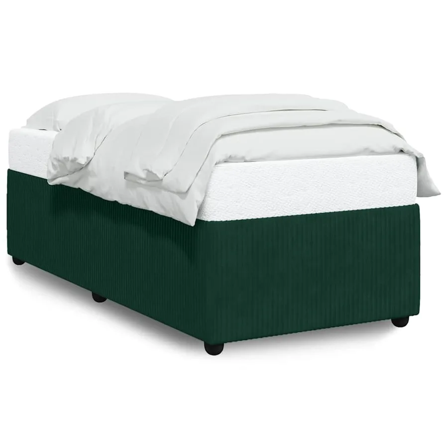 Cadre de lit sans matelas vert foncé 80x200 cm velours - 2