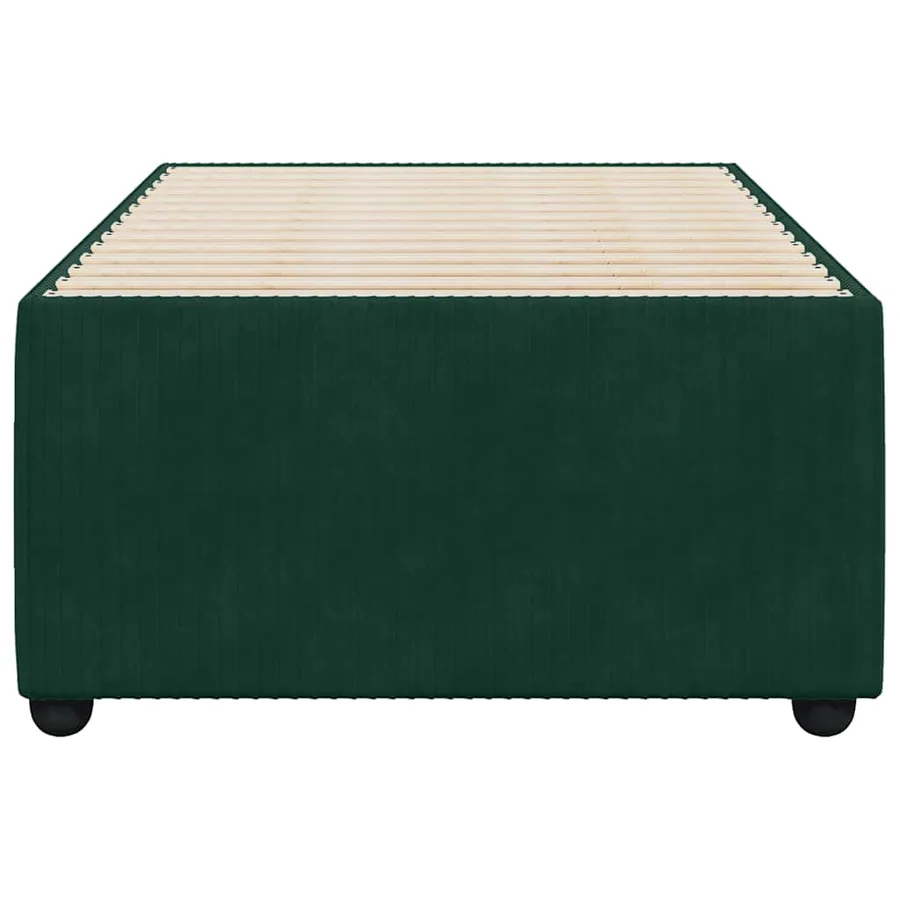 Cadre de lit sans matelas vert foncé 80x200 cm velours - 4