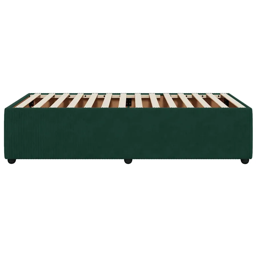 Cadre de lit sans matelas vert foncé 80x200 cm velours - 5