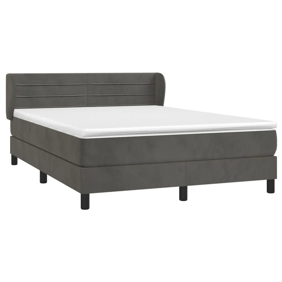 Sommier à lattes de lit et matelas Gris foncé 160x200cm Velours - 3