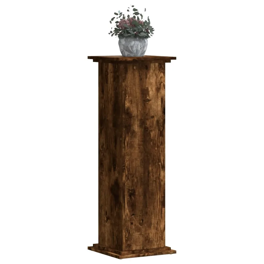 Support pour plantes chêne fumé 33x33x100 cm bois d'ingénierie - 7