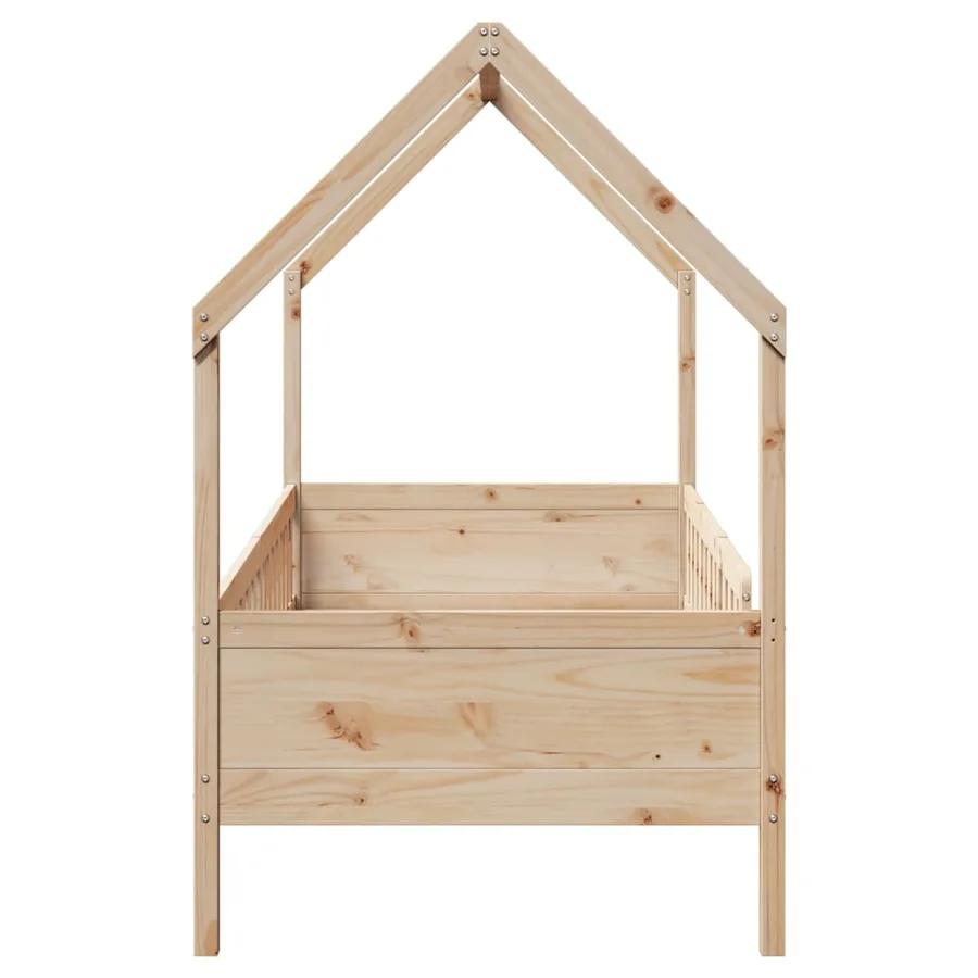 Cadre de lit d'enfants forme de maison sans matelas pin - 5