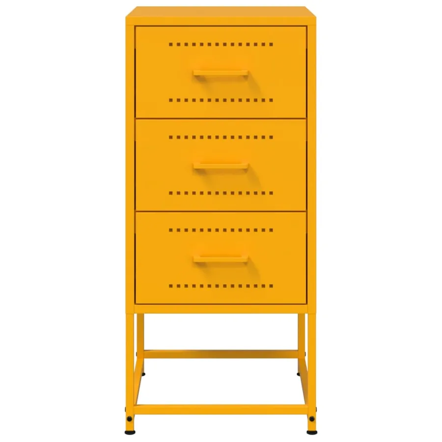 Tables de chevet 2 pcs jaune moutarde 36x39x78 cm acier - 4