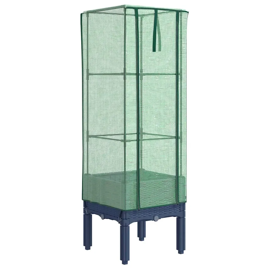 Jardinière surélevée avec housse aspect rotin 40x40x140 cm - 2