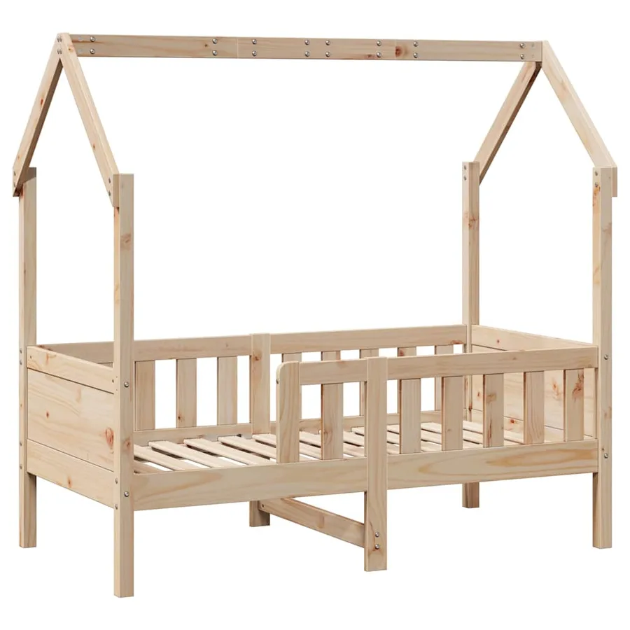 Cadre de lit d'enfants forme de maison sans matelas pin - 3
