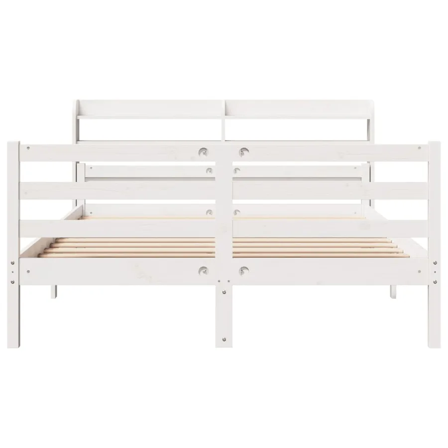Cadre de lit avec tête de lit sans matelas blanc 140x200 cm - 4
