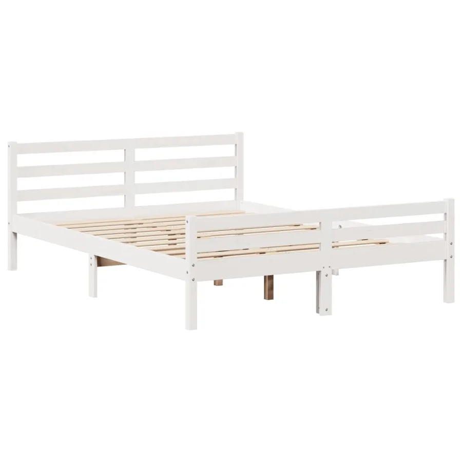 Cadre de lit avec tête de lit sans matelas blanc 140x200 cm - 5