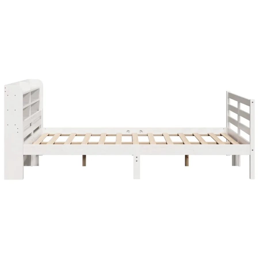 Cadre de lit avec tête de lit sans matelas blanc 140x200 cm - 7
