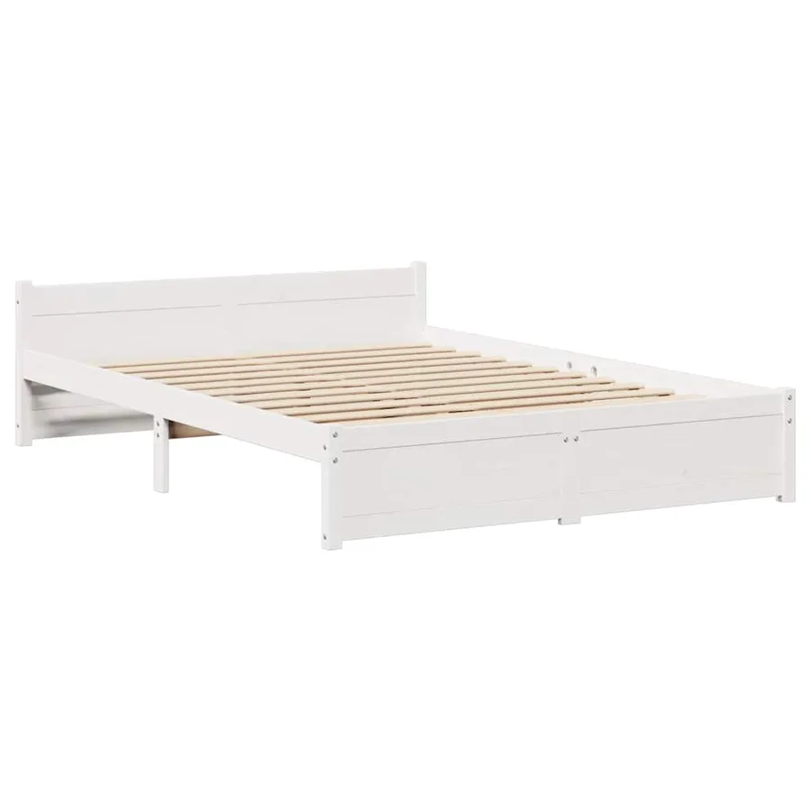 Cadre de lit avec tête de lit sans matelas blanc 140x200 cm - 4