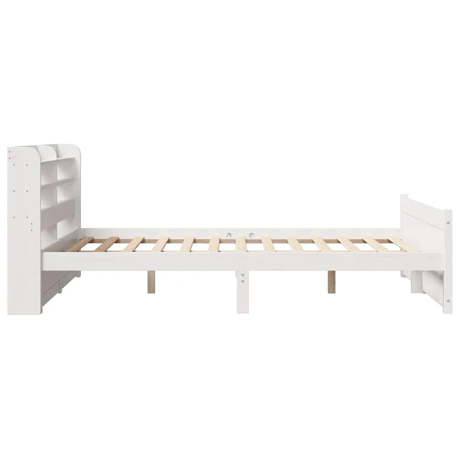 Cadre de lit avec tête de lit sans matelas blanc 140x200 cm - 7