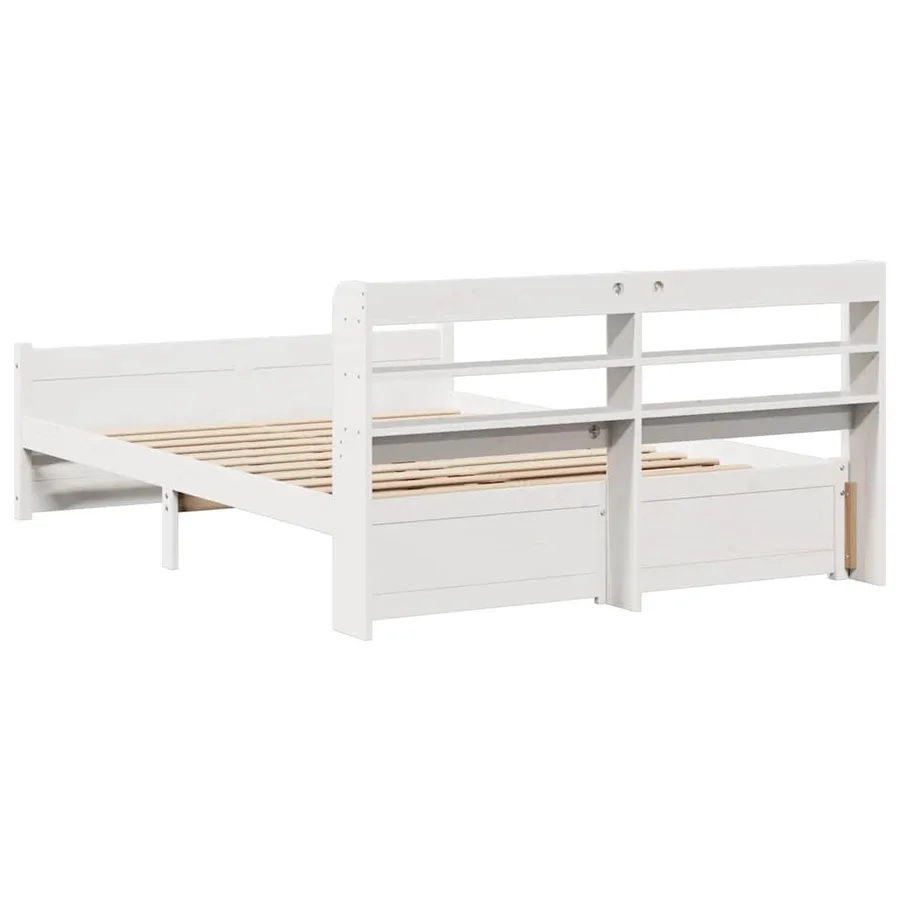 Cadre de lit avec tête de lit sans matelas blanc 140x200 cm - 8