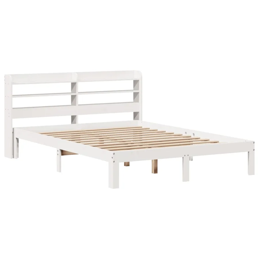 Cadre de lit avec tête de lit sans matelas blanc 140x200 cm - 3
