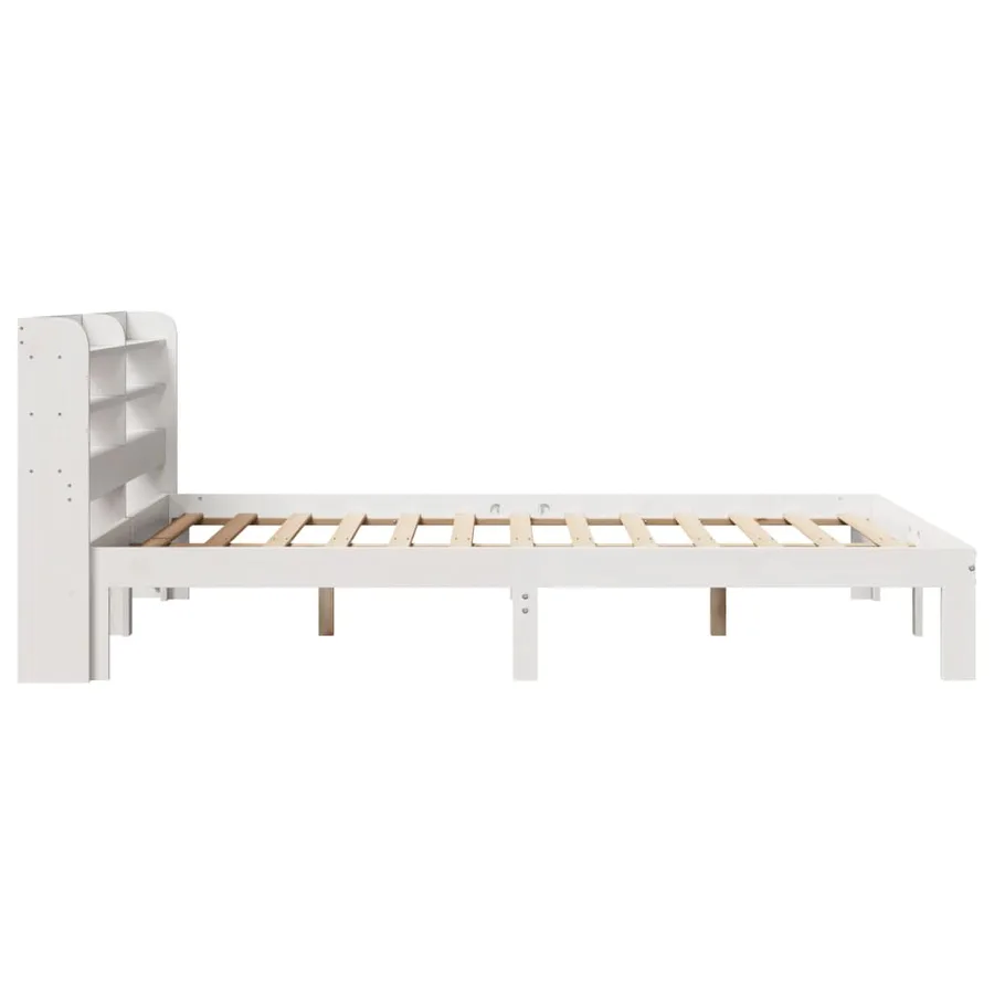 Cadre de lit avec tête de lit sans matelas blanc 140x200 cm - 5
