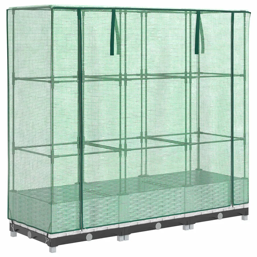 Jardinière surélevée avec housse aspect rotin 120x40x123 cm - 2
