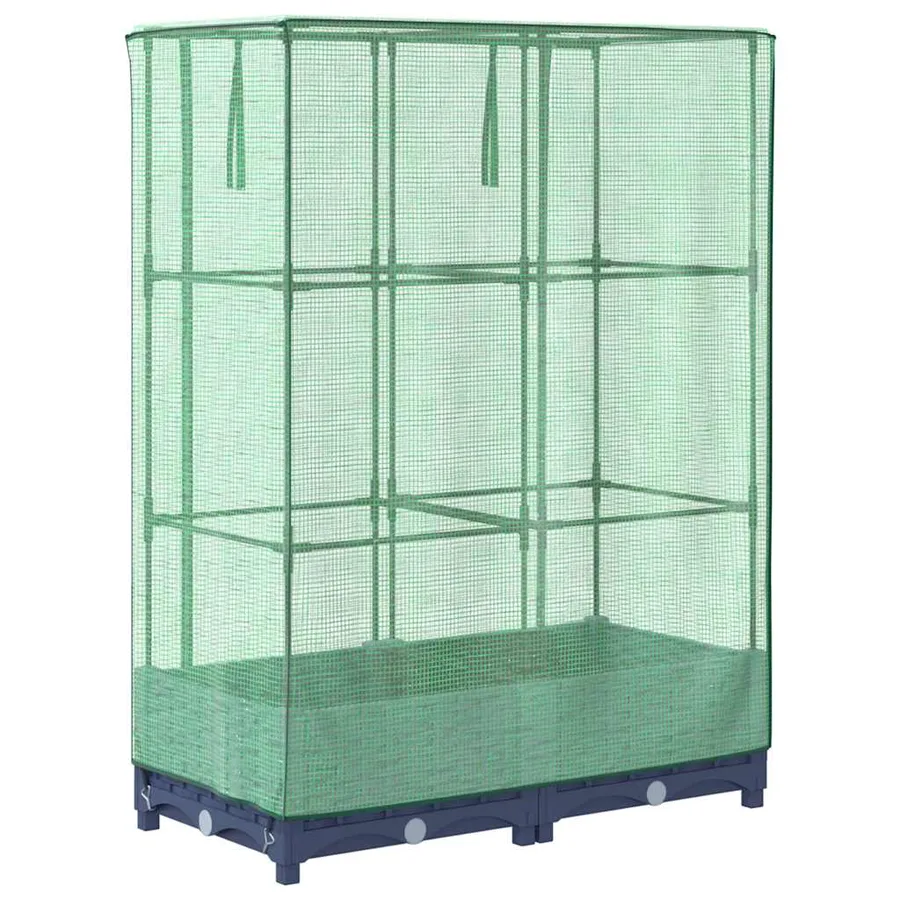 Jardinière surélevée avec housse aspect rotin 80x40x123 cm - 6