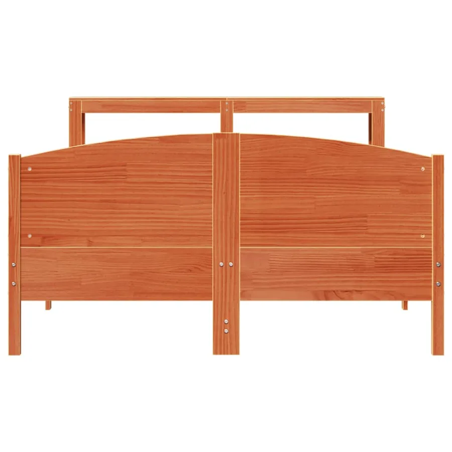 Cadre de lit sans matelas cire marron 120x190cm bois pin massif - 4