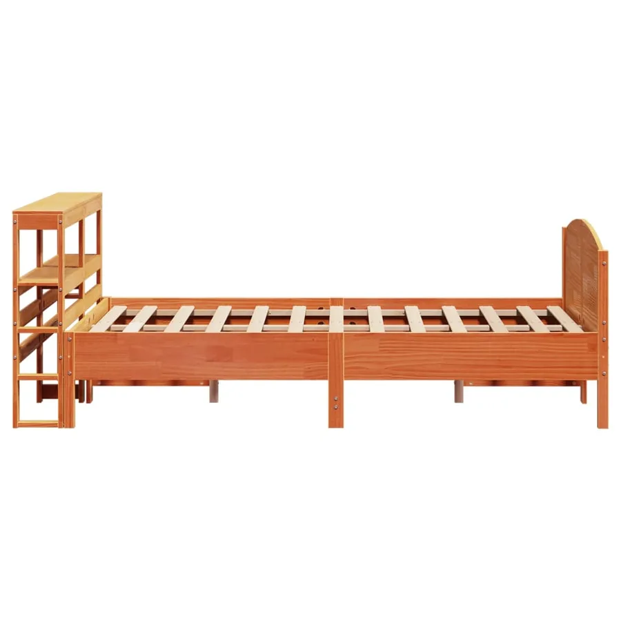 Cadre de lit sans matelas cire marron 120x190cm bois pin massif - 5