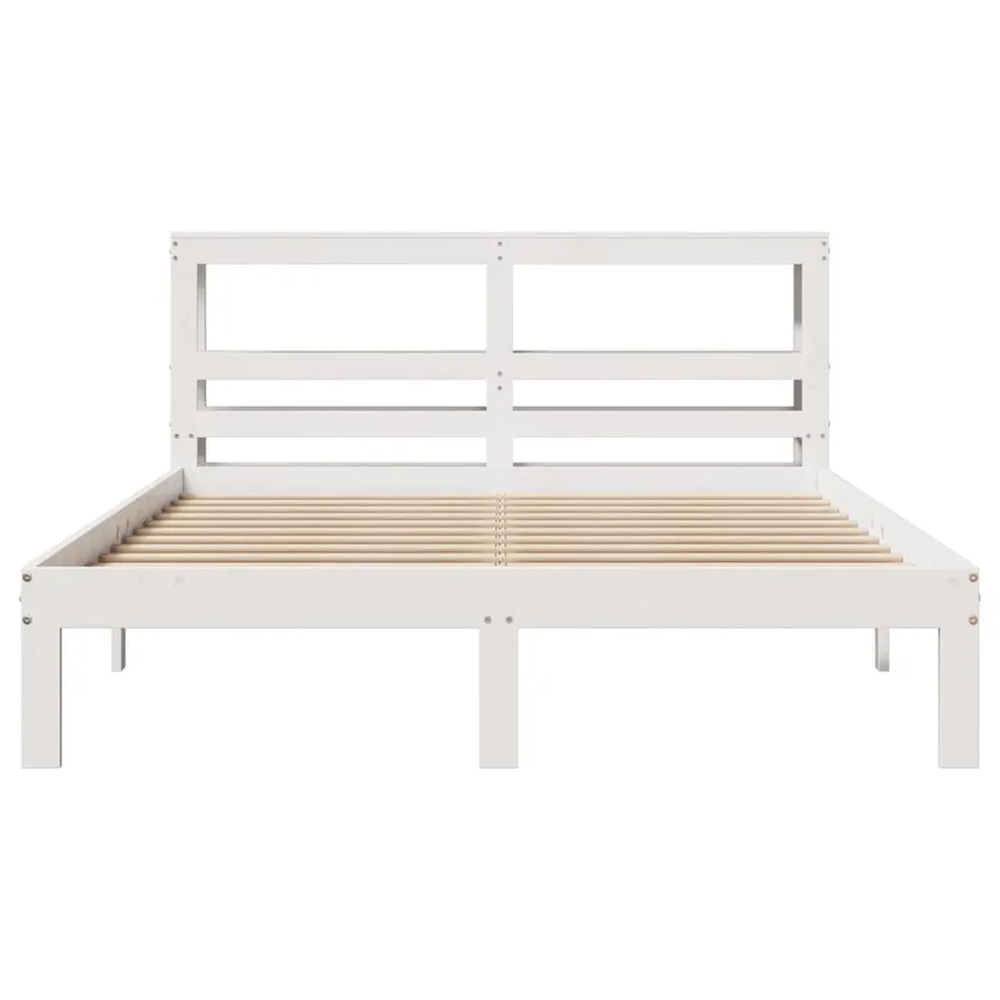 Cadre de lit avec tête de lit sans matelas blanc 150x200 cm - 4