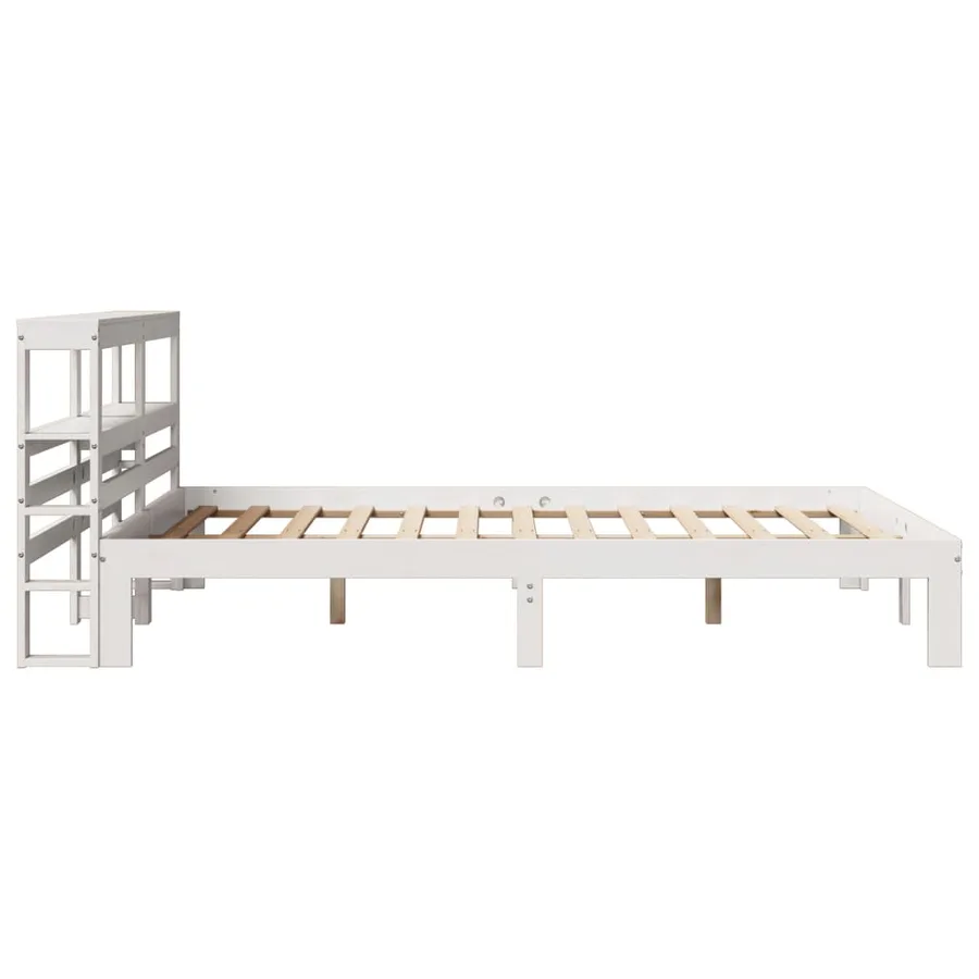 Cadre de lit avec tête de lit sans matelas blanc 150x200 cm - 5