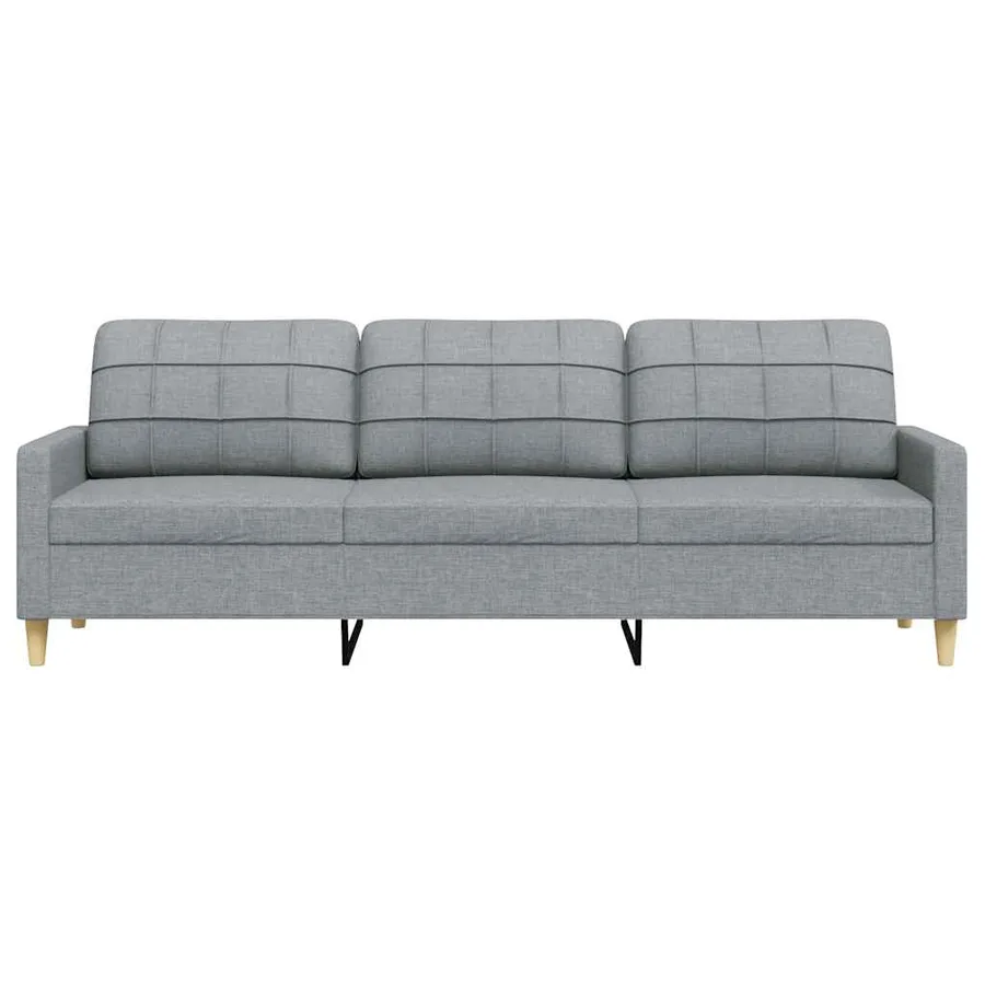 Canapé à 3 places Gris clair 210 cm Tissu - 4