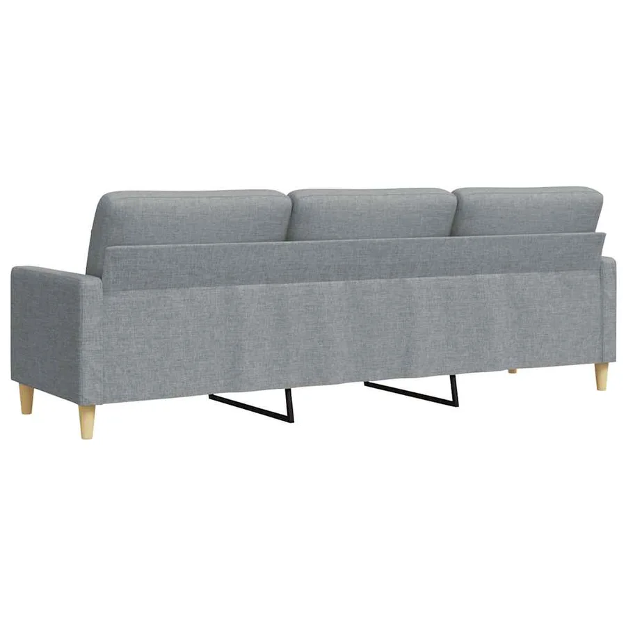 Canapé à 3 places Gris clair 210 cm Tissu - 6