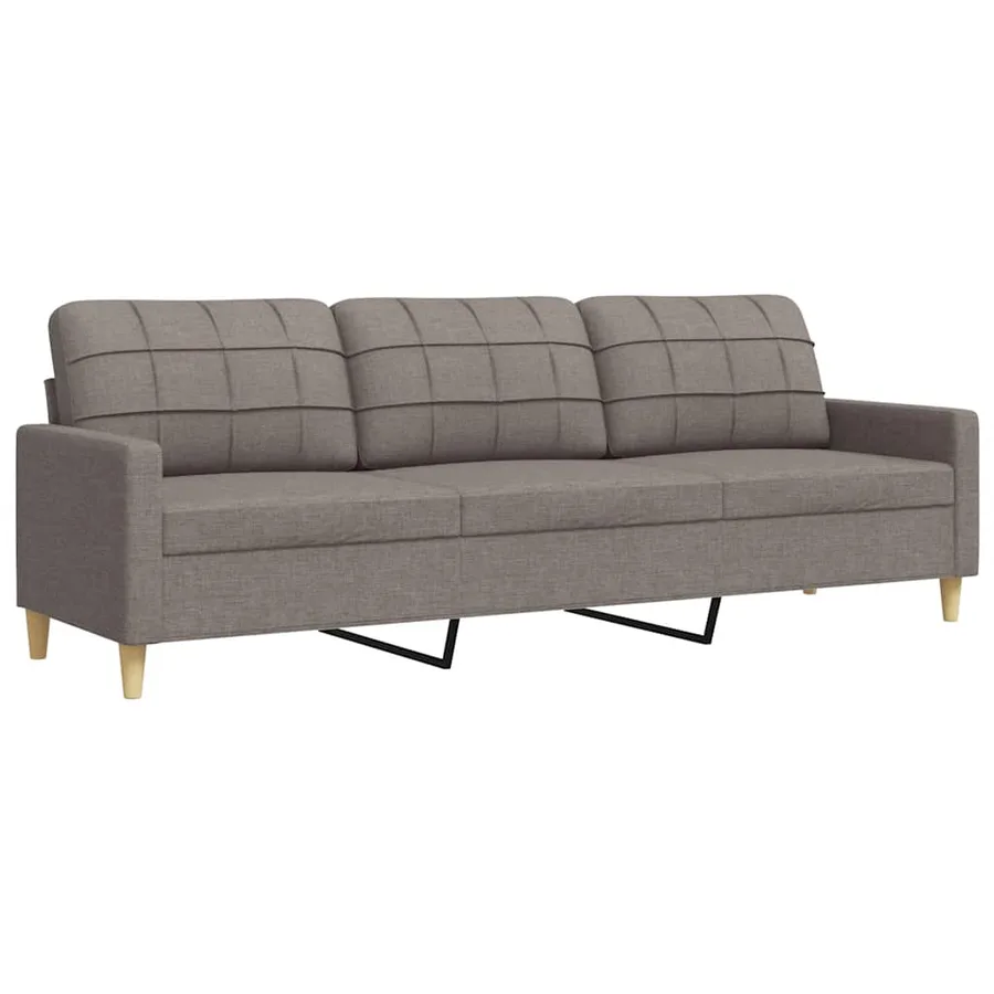 Canapé à 3 places Taupe 210 cm Tissu - 2