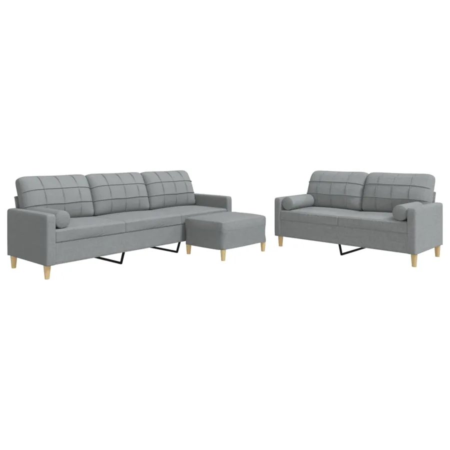 Ensemble de canapés 3 pcs repose-pied et coussins décoratifs - 2