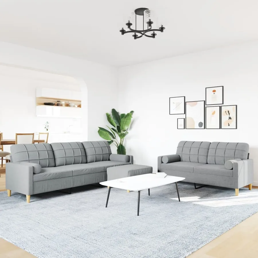 Ensemble de canapés 3 pcs repose-pied et coussins décoratifs - 3