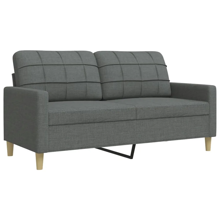 Ensemble de canapés 2 pcs gris foncé tissu - 4