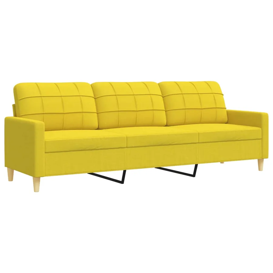 Ensemble de canapés 3 pcs jaune clair tissu - 6