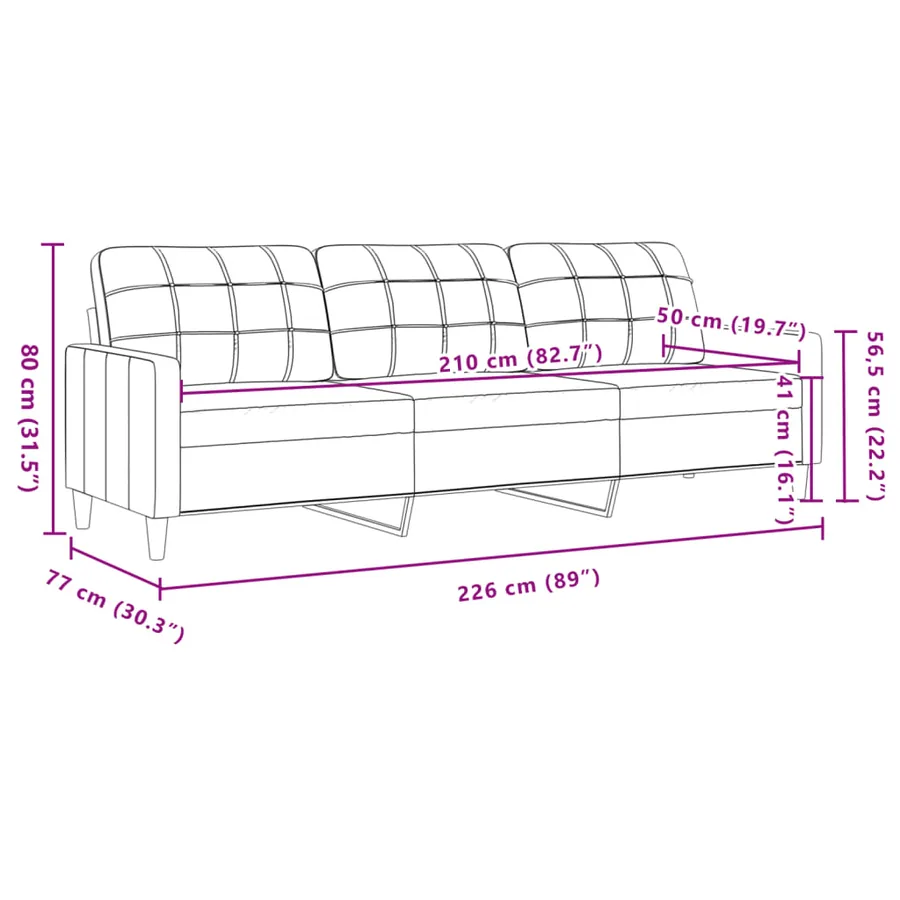 Ensemble de canapés 3 pcs jaune clair tissu - 9