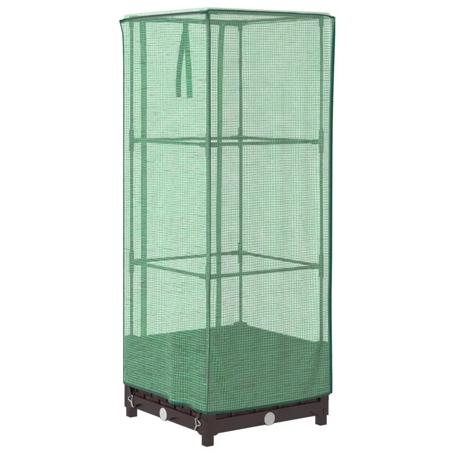 Jardinière surélevée avec housse aspect rotin 40x40x123 cm - 2