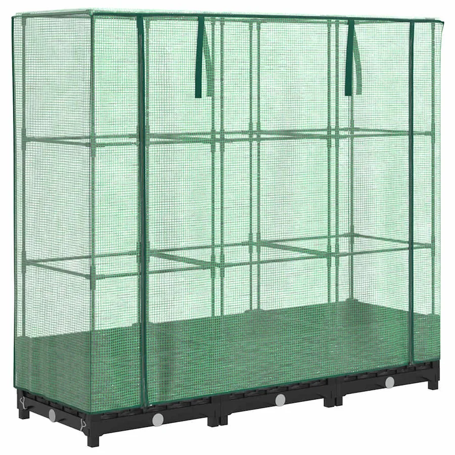 Lit surélevé avec housse de serre aspect rotin 120 x 40 x 123 cm - 2