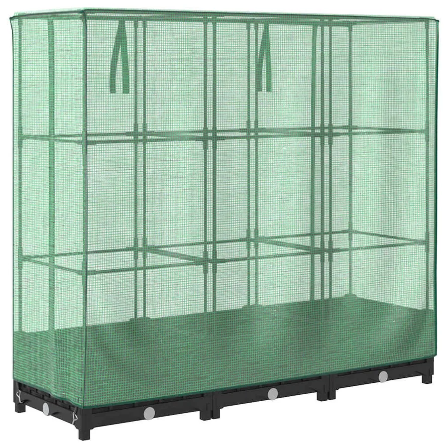 Lit surélevé avec housse de serre aspect rotin 120 x 40 x 123 cm - 6