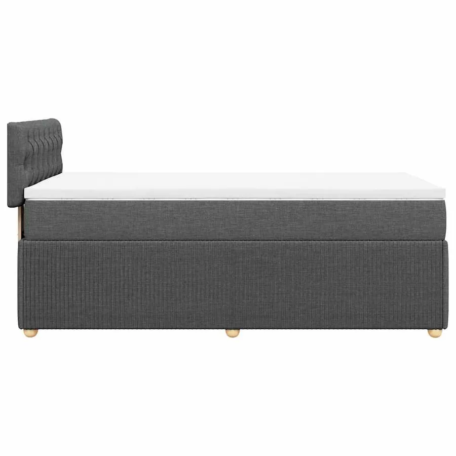 Sommier à lattes de lit et matelas Gris foncé 90x190 cm Tissu - 5